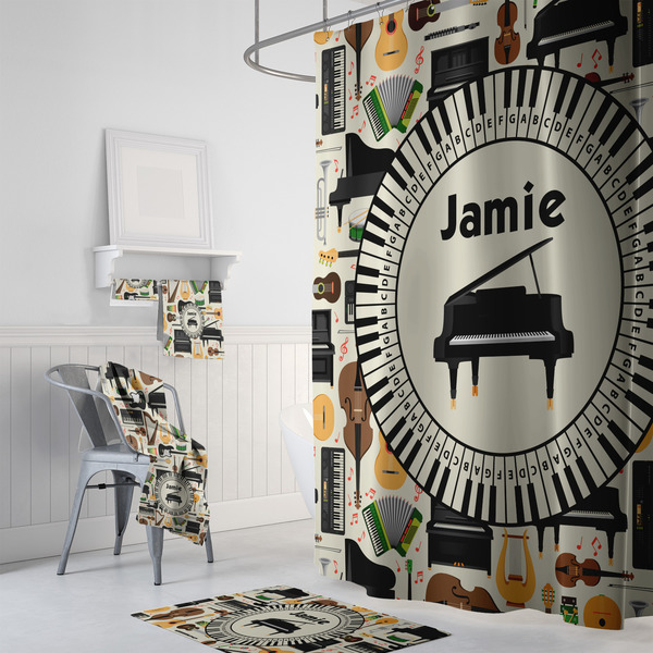 Musical Instruments Bath Towel Sets - 3-piece - In Context