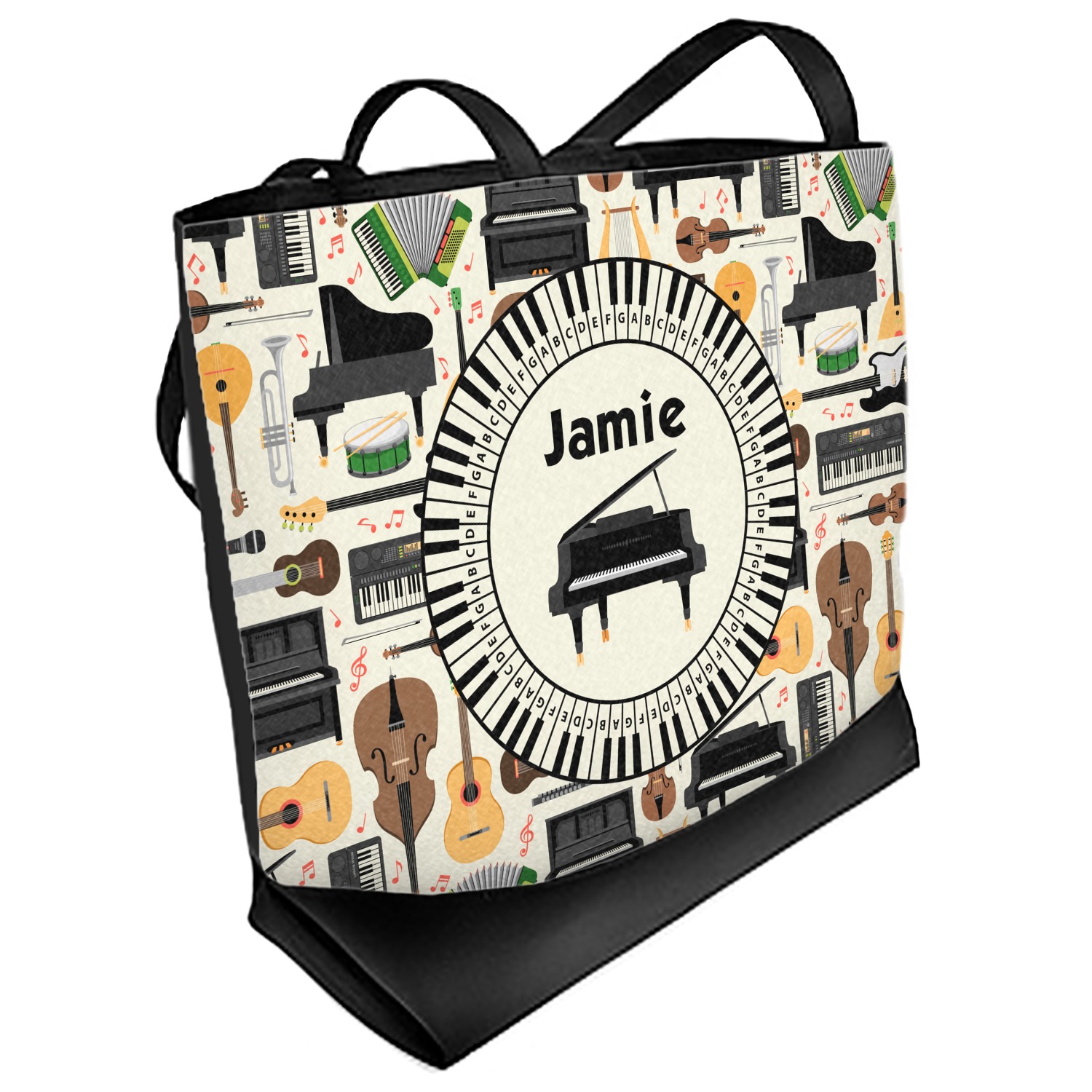 Musical Instruments Beach Tote Bag Regular Front (Personalized