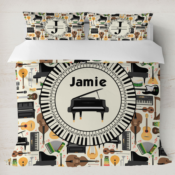 Custom Musical Instruments Duvet Cover Set - King (Personalized)