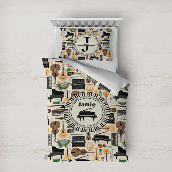 Custom Musical Instruments Duvet Cover Set - Twin XL (Personalized)