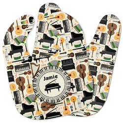 Musical Instruments Baby Bib w/ Name or Text