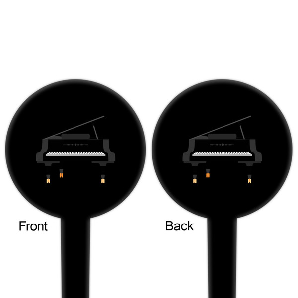 Musical Instruments Black Plastic 4" Food Pick - Round - Double Sided - Front & Back