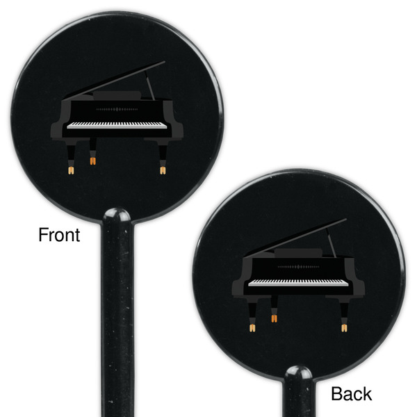 Musical Instruments Black Plastic 5.5" Stir Stick - Double Sided - Round - Front & Back