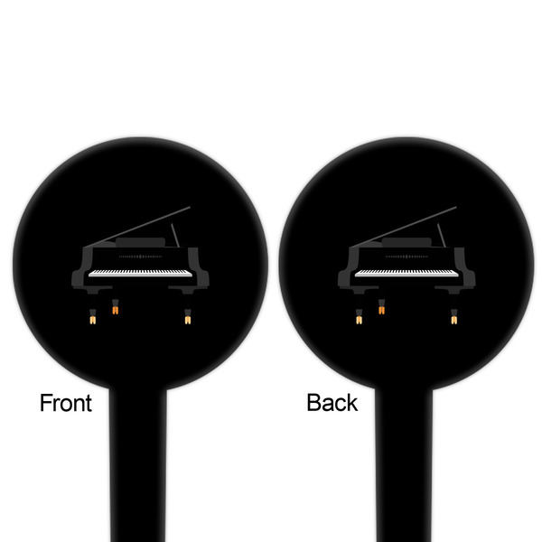 Musical Instruments Black Plastic 6" Food Pick - Round - Double Sided - Front & Back