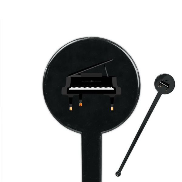 Custom Musical Instruments 7" Round Plastic Stir Sticks - Black - Single Sided