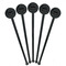 Musical Instruments Black Plastic 7" Stir Stick - Round - Fan View