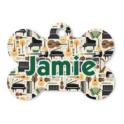 Musical Instruments Bone Shaped Dog ID Tag (Personalized)