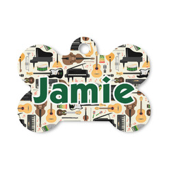 Musical Instruments Bone Shaped Dog ID Tag - Small (Personalized)