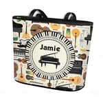 Musical Instruments Bucket Tote w/ Genuine Leather Trim (Personalized)