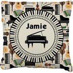 Musical Instruments Faux-Linen Throw Pillow 16" (Personalized)