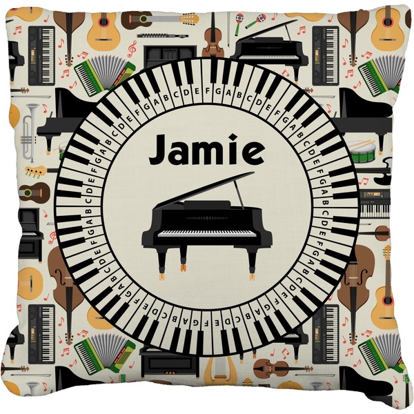 Custom Musical Instruments Faux-Linen Throw Pillow 16" (Personalized)