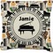 Musical Instruments Faux-Linen Throw Pillow 16" (Personalized)
