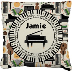 Musical Instruments Faux-Linen Throw Pillow 18" (Personalized)