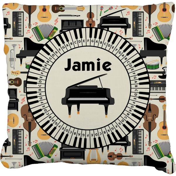 Custom Musical Instruments Faux-Linen Throw Pillow 26" (Personalized)