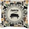Musical Instruments Faux-Linen Throw Pillow (Personalized)