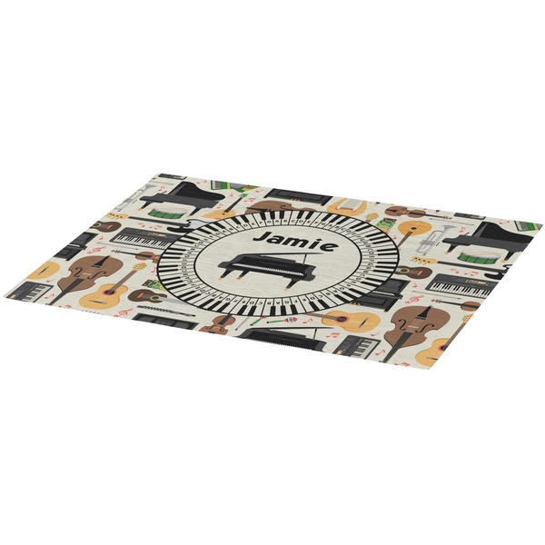 Musical Instruments Burlap Placemat (Angle View)