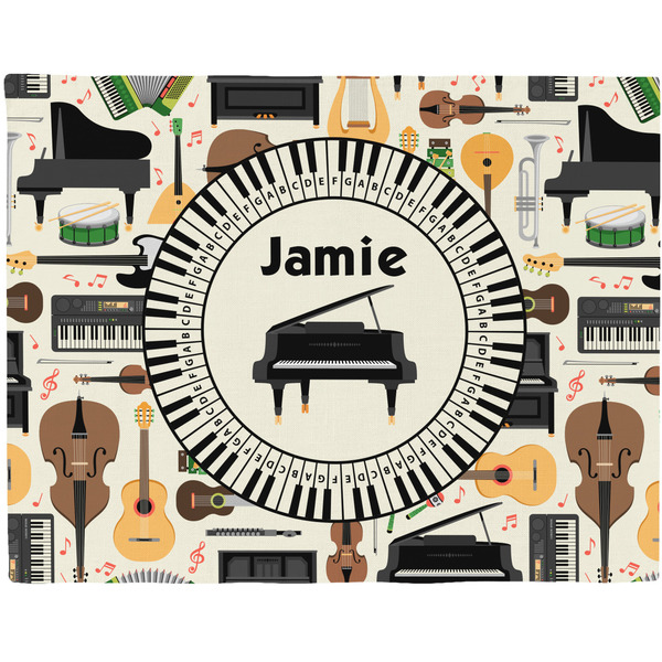 Custom Musical Instruments Woven Fabric Placemat - Twill w/ Name or Text