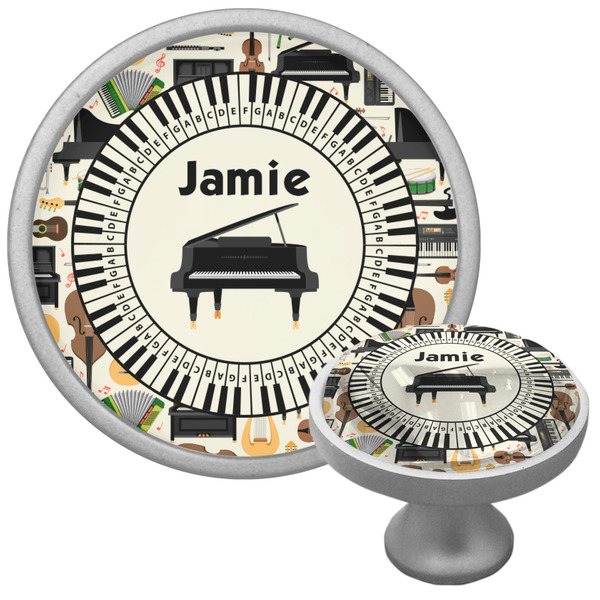 Custom Musical Instruments Cabinet Knob (Silver) (Personalized)