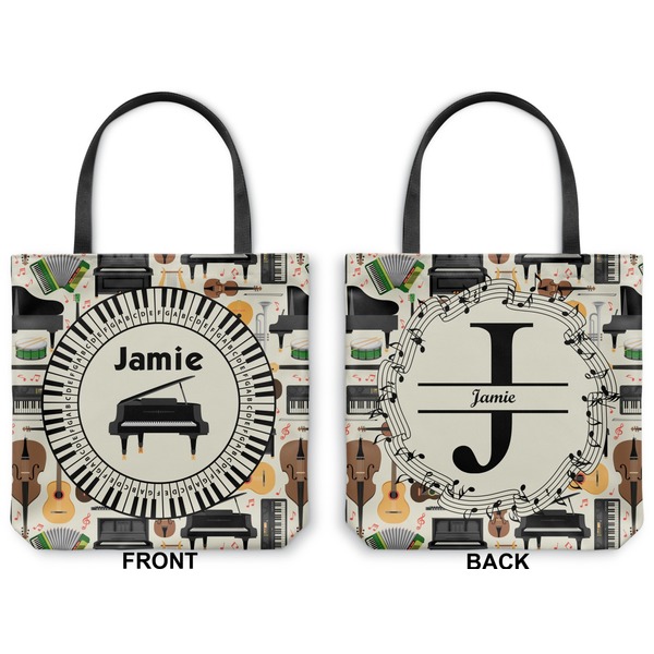 Musical Instruments Canvas Tote - Front and Back
