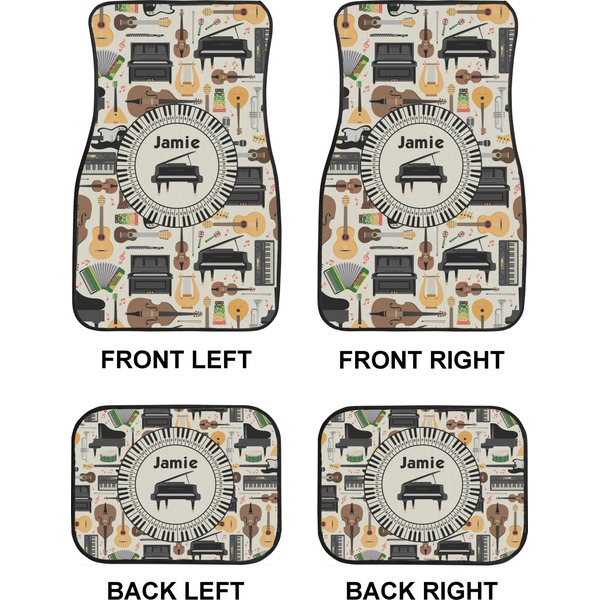 Musical Instruments Car Floor Mats Set (2F + 2B)