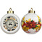 Musical Instruments Ceramic Christmas Ornament - Poinsettias (APPROVAL)