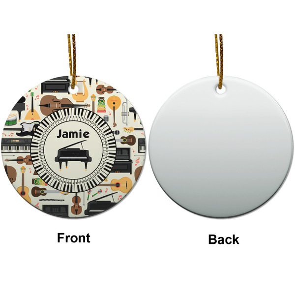 Musical Instruments Ceramic Flat Ornament - Circle Front & Back (APPROVAL)