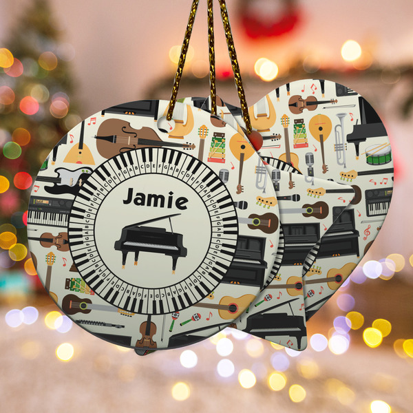 Custom Musical Instruments Ceramic Ornament w/ Name or Text