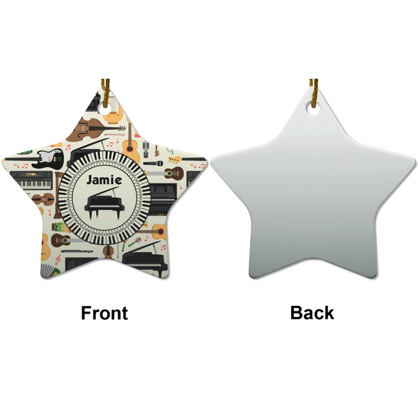 Musical Instruments Ceramic Flat Ornament - Star Front & Back (APPROVAL)