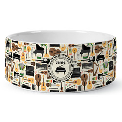 Musical Instruments Ceramic Dog Bowl (Personalized)