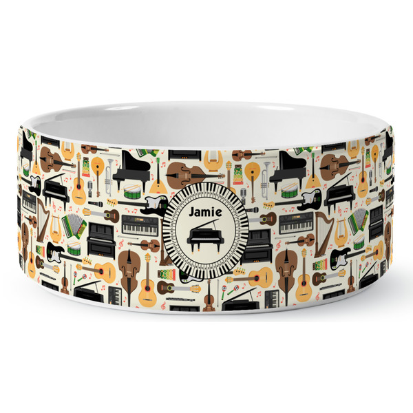 Custom Musical Instruments Ceramic Dog Bowl (Personalized)