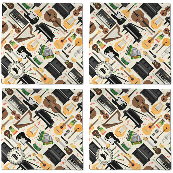 Musical Instruments Cloth Napkins - Personalized Dinner (APPROVAL) Set of 4
