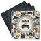 Musical Instruments Square Rubber Backed Coasters - Set of 4 (Personalized)