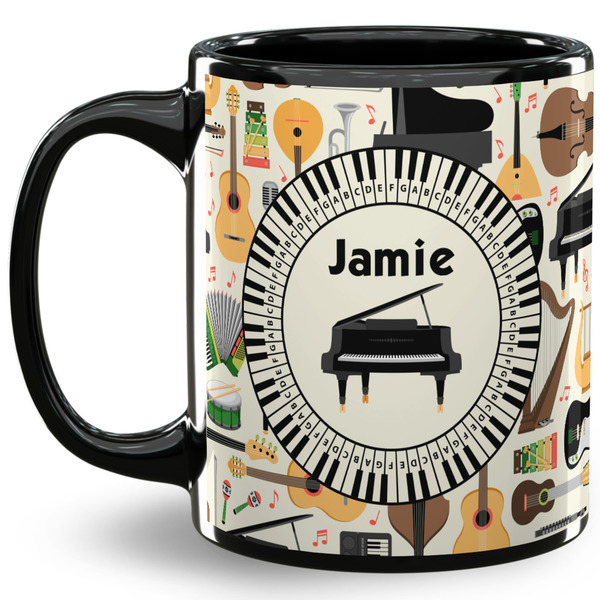 Custom Musical Instruments 11 Oz Coffee Mug - Black (Personalized)