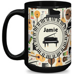 Musical Instruments 15 Oz Coffee Mug - Black (Personalized)