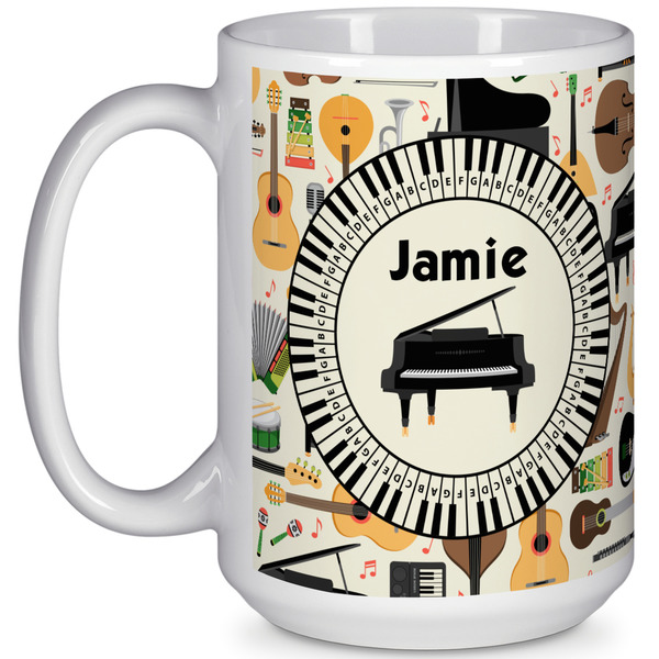 Custom Musical Instruments 15 Oz Coffee Mug - White (Personalized)