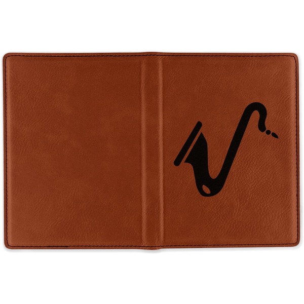 Musical Instruments Cognac Leather Passport Holder Outside Single Sided - Apvl