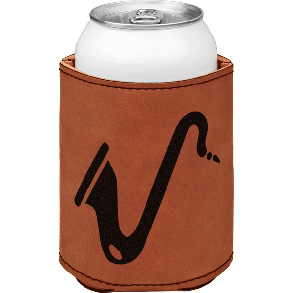 Musical Instruments Cognac Leatherette Can Sleeve - Single Front