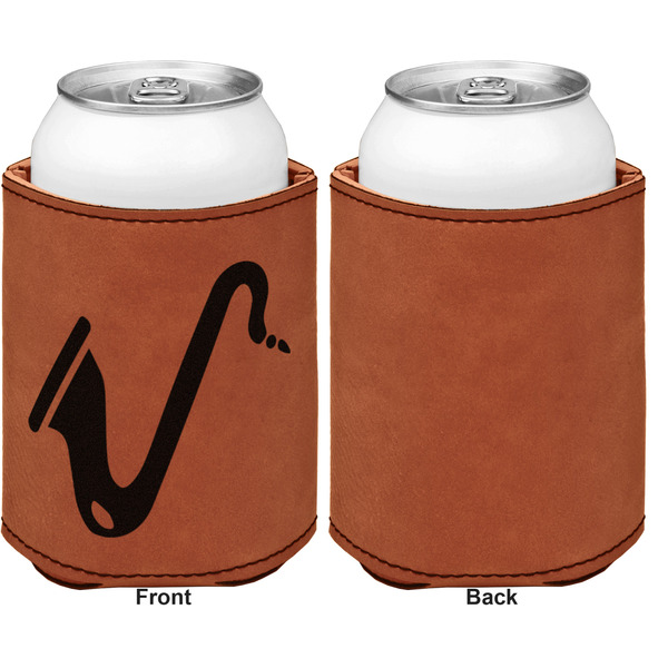 Musical Instruments Cognac Leatherette Can Sleeve - Single Sided Front and Back