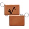 Musical Instruments Cognac Leatherette Keychain ID Holders - Front Apvl