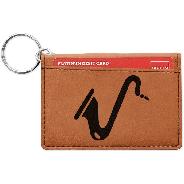 Custom Musical Instruments Leatherette Keychain ID Holder - Double Sided (Personalized)