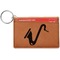 Musical Instruments Cognac Leatherette Keychain ID Holders - Front Credit Card