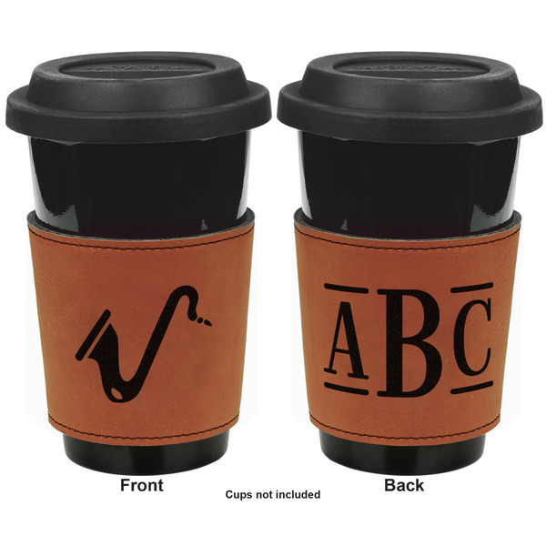Musical Instruments Cognac Leatherette Mug Sleeve - Double Sided Apvl