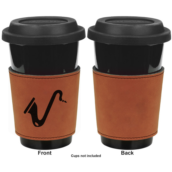 Musical Instruments Cognac Leatherette Mug Sleeve - Single Sided Apvl