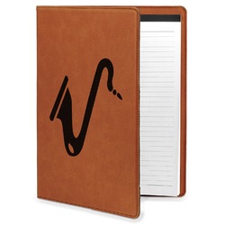 Musical Instruments Leatherette Portfolio with Notepad - Large - Double Sided (Personalized)