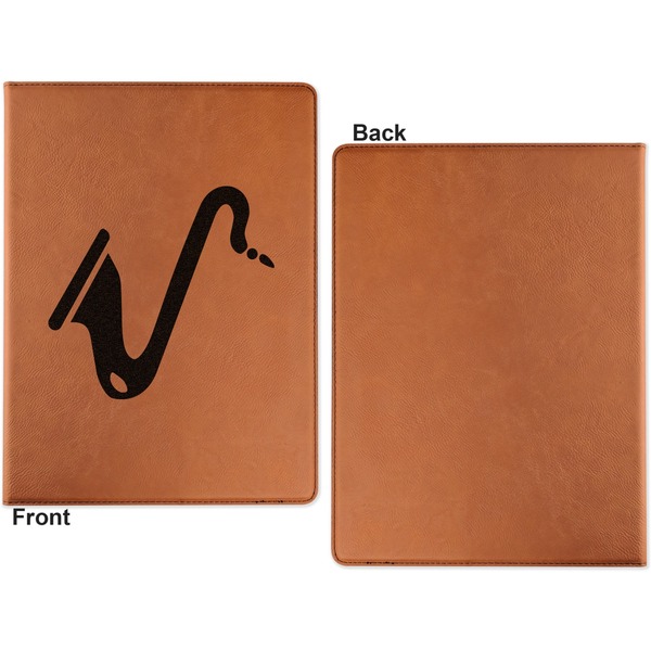 Musical Instruments Cognac Leatherette Portfolios with Notepad - Large - Single Sided - Apvl