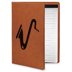 Musical Instruments Leatherette Portfolio with Notepad - Small - Single Sided