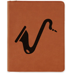 Musical Instruments Leatherette Zipper Portfolio with Notepad