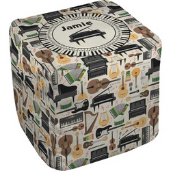 Musical Instruments Cube Pouf Ottoman (Personalized)