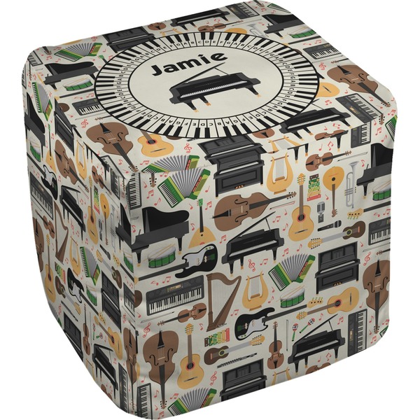 Custom Musical Instruments Cube Pouf Ottoman (Personalized)
