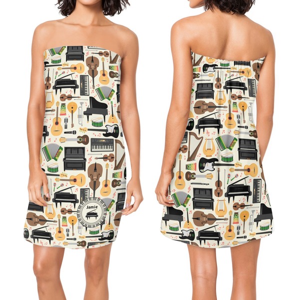 Musical Instruments Custom Bath Wrap - Front & Back View